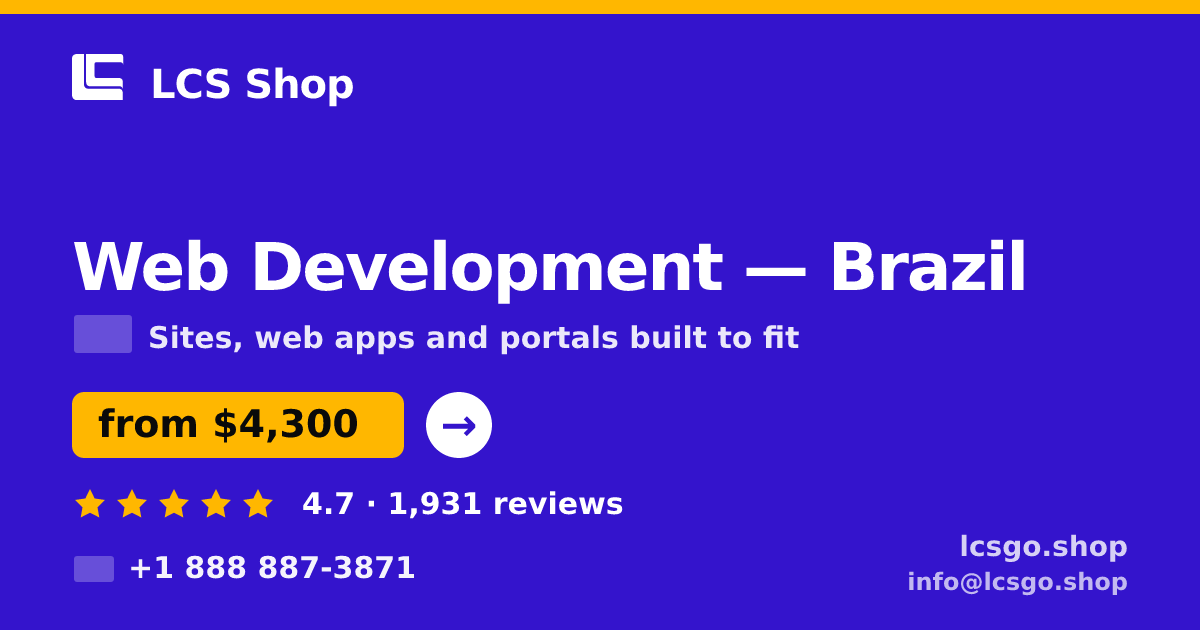 Web Development in São Paulo — from $3,200, rated 4.7/5 by 3372 clients. LCS Shop.
