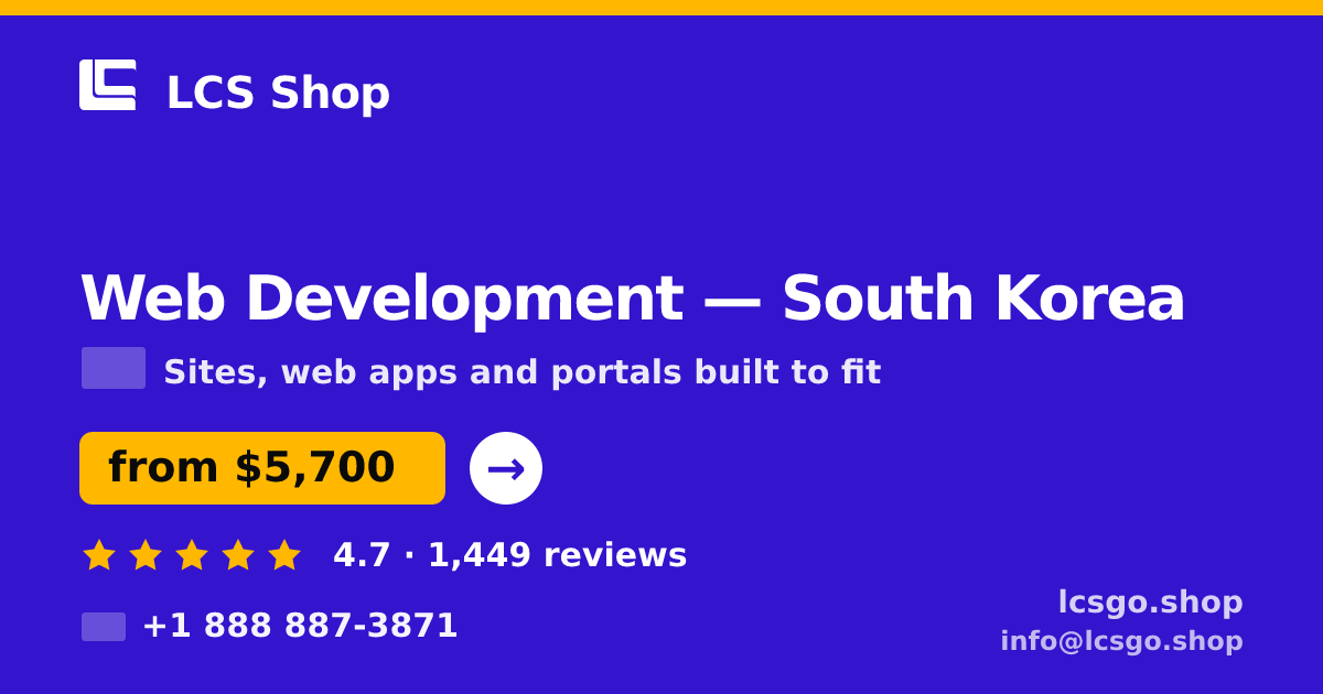 Web Development in Busan — from $7,400, rated 4.9/5 by 1227 clients. LCS Shop.