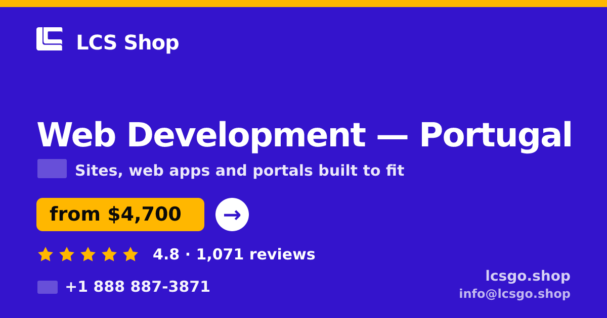 Web Development in Braga — from $4,500, rated 4.9/5 by 1275 clients. LCS Shop.