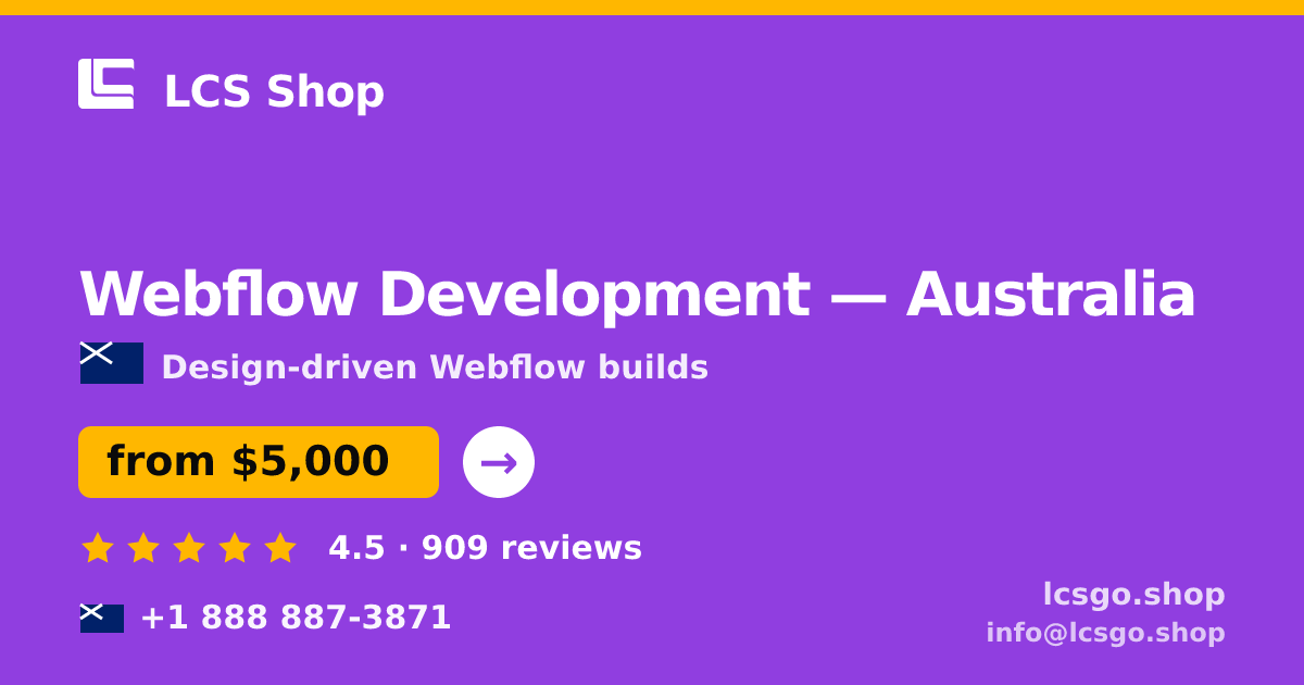Webflow Development in Melbourne — from $4,600, rated 4.6/5 by 3048 clients. LCS Shop.
