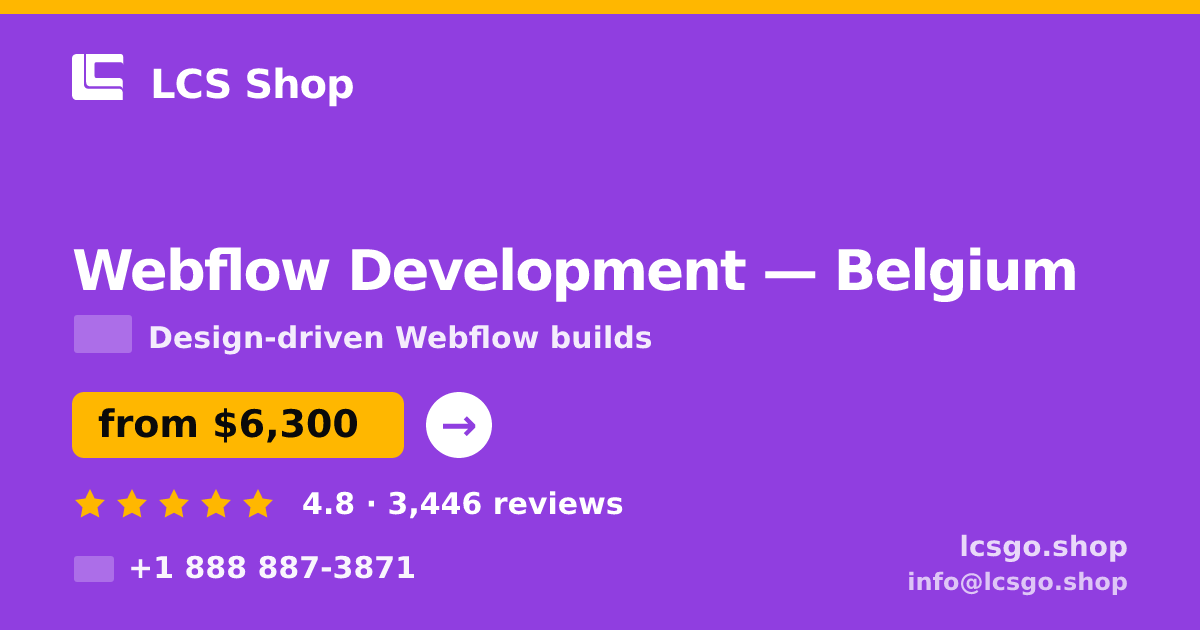 Webflow Development in Antwerp — from $5,000, rated 4.9/5 by 3407 clients. LCS Shop.