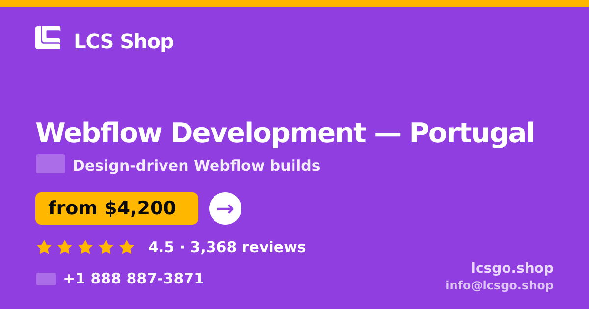 Webflow Development in Braga — from $3,300, rated 4.8/5 by 2617 clients. LCS Shop.