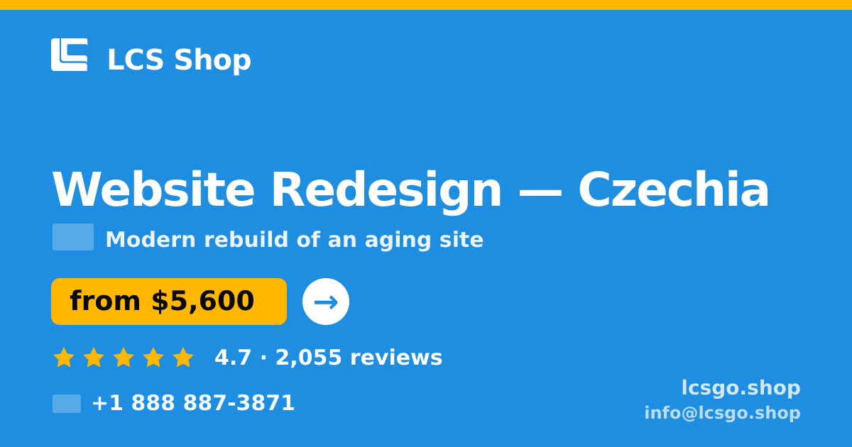 Website Redesign in Czechia — from $5,600, rated 4.7/5 by 2055 clients. LCS Shop.