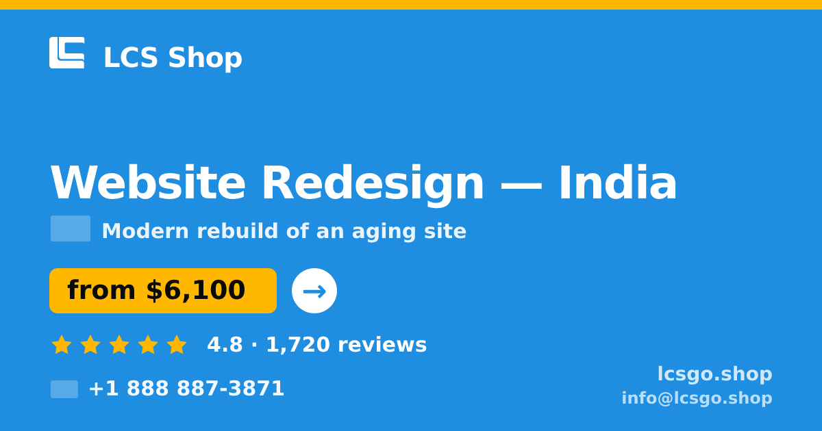Website Redesign in India — from $6,100, rated 4.8/5 by 1720 clients. LCS Shop.