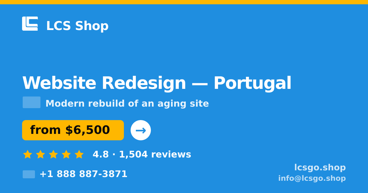 Website Redesign in Braga — from $5,100, rated 4.7/5 by 2664 clients. LCS Shop.