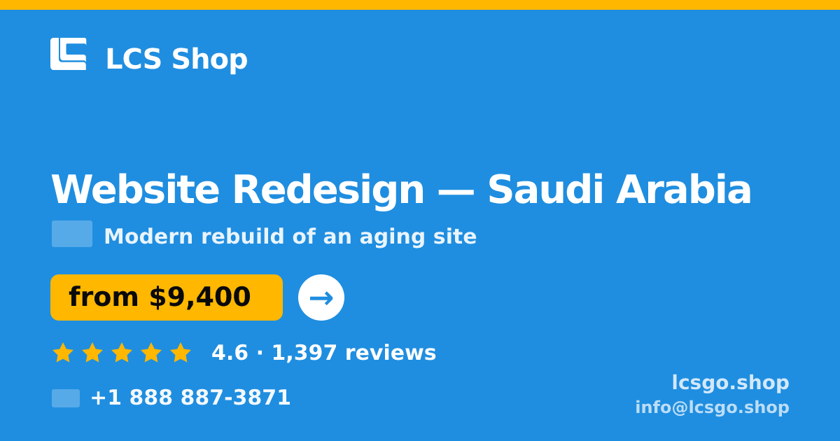 Website Redesign in Dammam — from $8,300, rated 4.8/5 by 392 clients. LCS Shop.