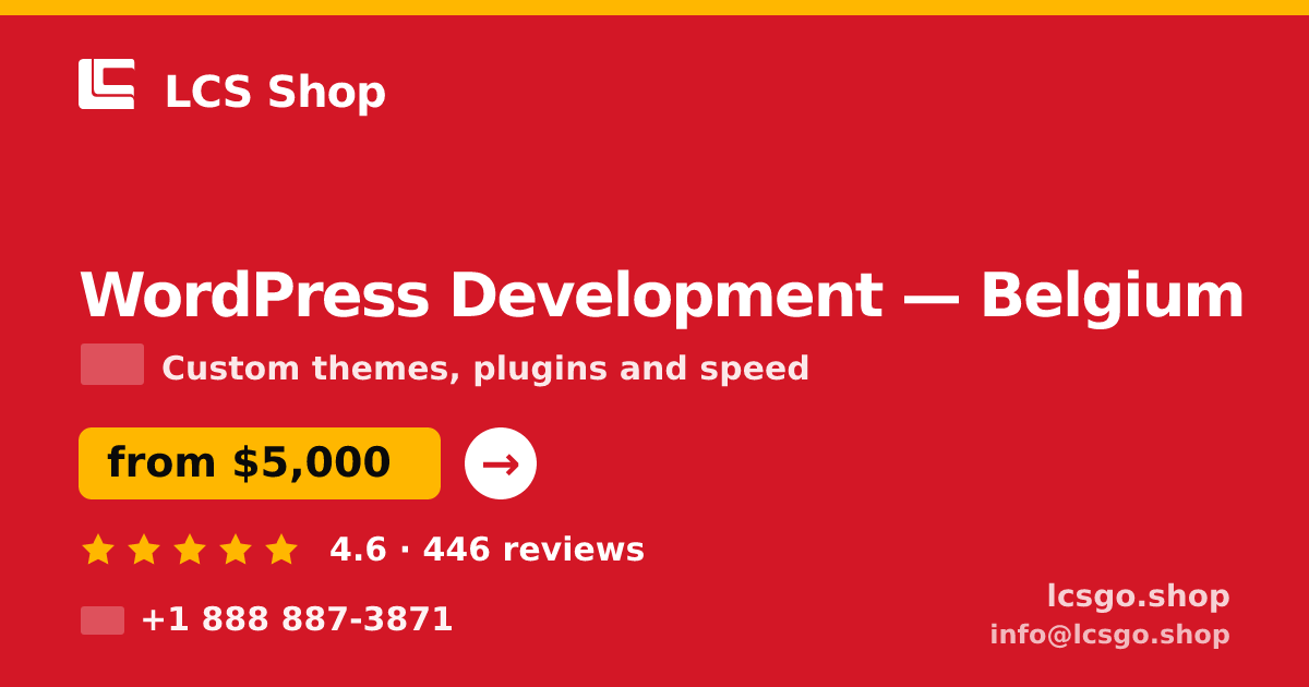 WordPress Development in Antwerp — from $4,600, rated 4.8/5 by 480 clients. LCS Shop.