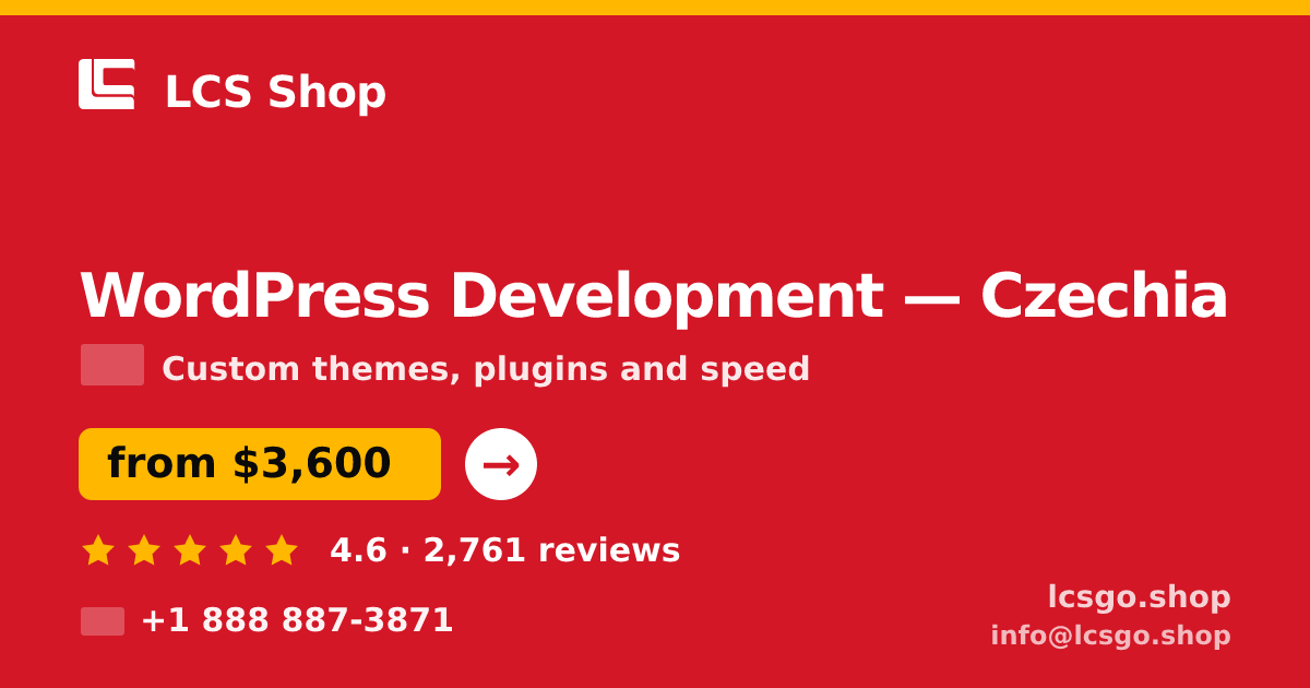 WordPress Development in Czechia — from $3,600, rated 4.6/5 by 2761 clients. LCS Shop.